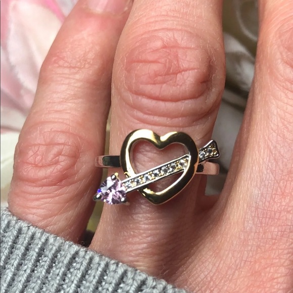 New! White/yellow gold/pink topaz ring size 6.5 - Picture 5 of 6